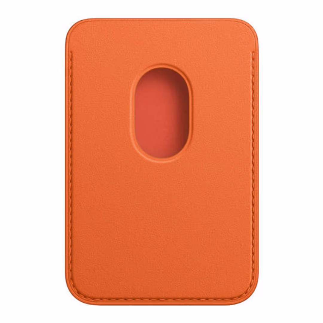 Кожен портфейл Apple за прикрепяне към iPhone с MagSafe - Orange