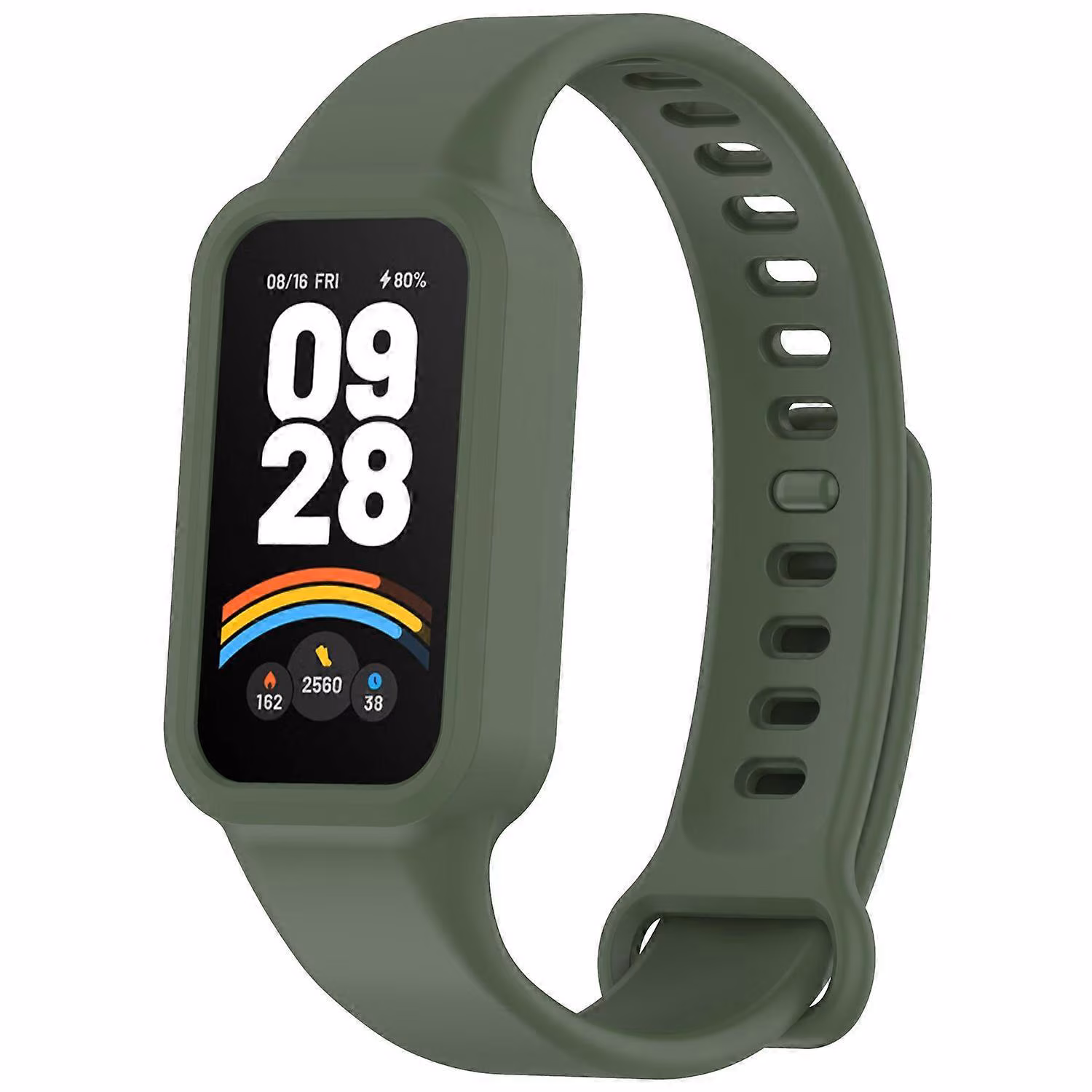 Силиконова каишка за спортна гривна Xiaomi Smart Band 9 Active - Olive Green