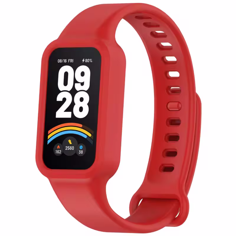 Силиконова каишка за спортна гривна Xiaomi Smart Band 9 Active - Red